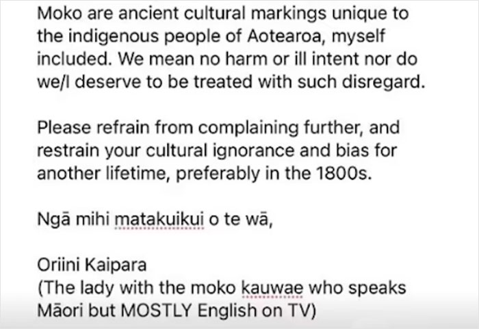 New Zealand Newscaster Claps Back At Man Constantly Complaining To Her News Station About Her Māori Face Tattoo New Zealand Newscaster Claps Back At Man Constantly Complaining To Her News Station About Her Māori Face Tattoo