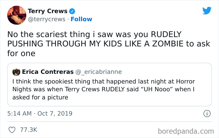 Terry Crews' Response To A Fan Who Criticized Him For Not Taking A Picture With Her