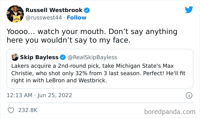 Russell Westbrook Claps Back At All Time Hater Skip Bayless