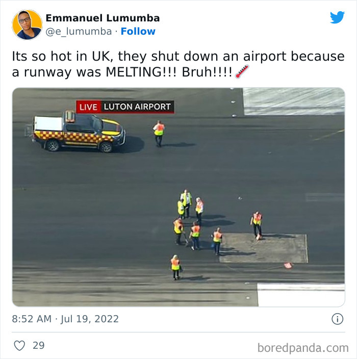 Luton Airport's Runway Has Melted Due To The Intense Heat