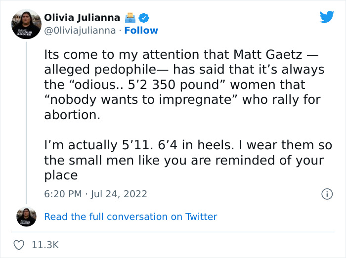 This 19 Y.O. Woman Who Gets Publicly Shamed By Congressman Matt Gaetz Uses The Attention To Raise $2.2M In Abortion Funds This 19 Y.O. Woman Who Gets Publicly Shamed By Congressman Matt Gaetz Uses The Attention To Raise $2.2M In Abortion Funds