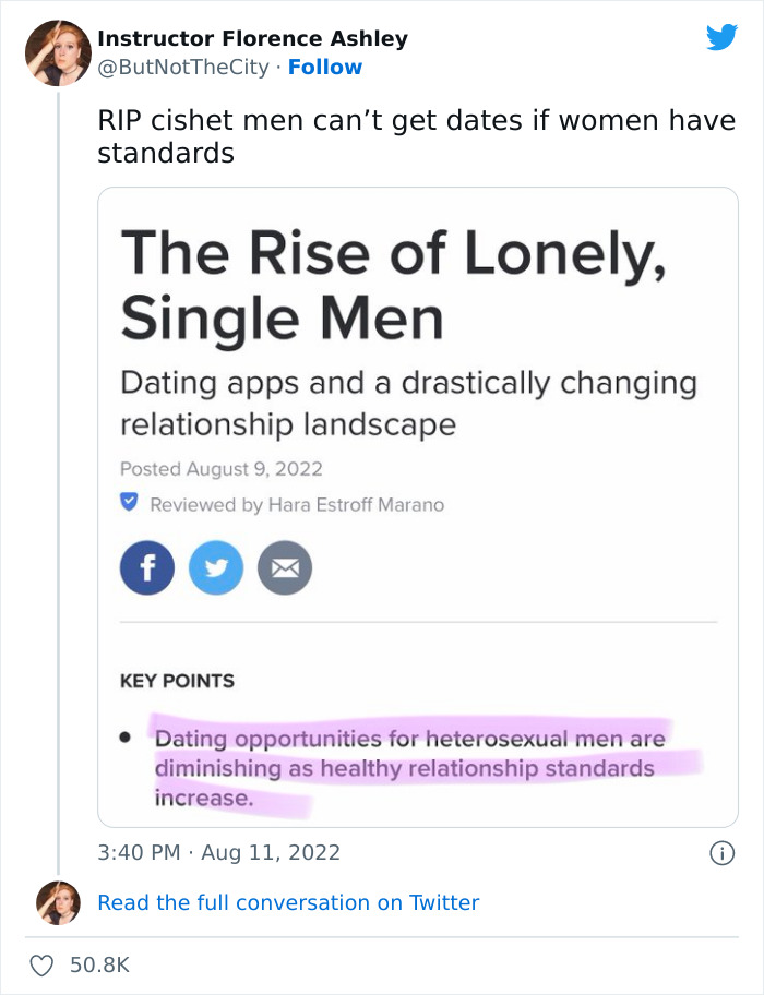 The Number Of "Lonely, Single Men" Is On The Rise Due To Women Choosing Healthier Relationships, And The Internet Finds It Funny The Number Of "Lonely, Single Men" Is On The Rise Due To Women Choosing Healthier Relationships, And The Internet Finds It Funny