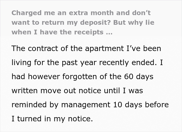 Property Management Refuse To Return Deposit And Charge For An Extra Month, Regret It When Tenant Exposes Their Lies Property Management Refuse To Return Deposit And Charge For An Extra Month, Regret It When Tenant Exposes Their Lies