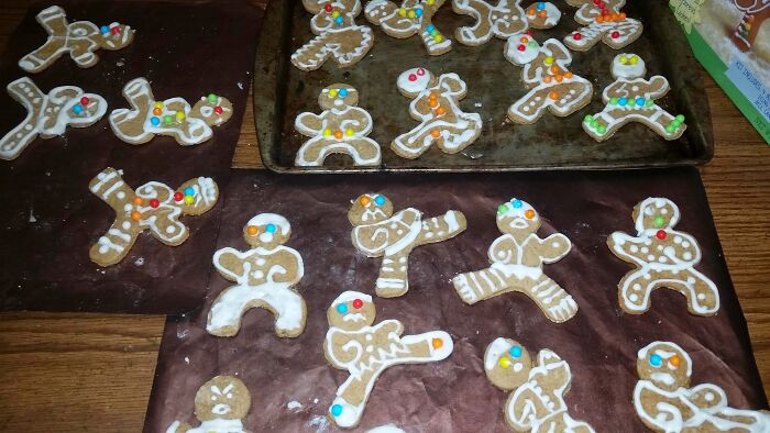 Instead Of A Gingerbread House, This Year My Son And I Made Ninjabread Cookies