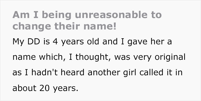 Mom Hates That The Name She Gave Her Daughter Is 'So Common' Now, Asks If It's Unreasonable To Change It At 4 Years Old