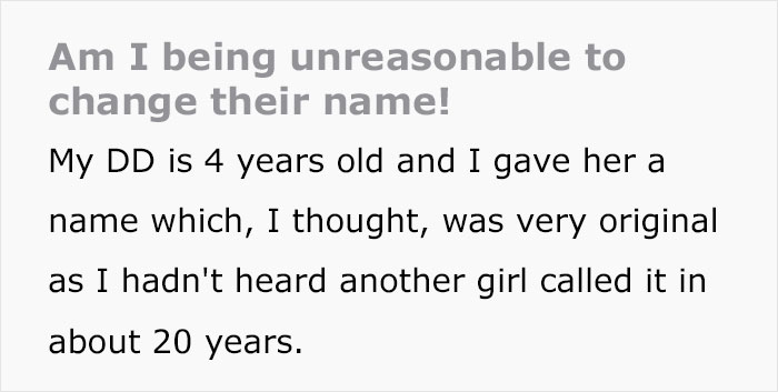 “I Love Her Name But HATE It’s So Common Now”: Mom Asks If She's Being Unreasonable For Wanting To Change Her 4-Year-Old’s Name “I Love Her Name But HATE It’s So Common Now”: Mom Asks If She's Being Unreasonable For Wanting To Change Her 4-Year-Old’s Name