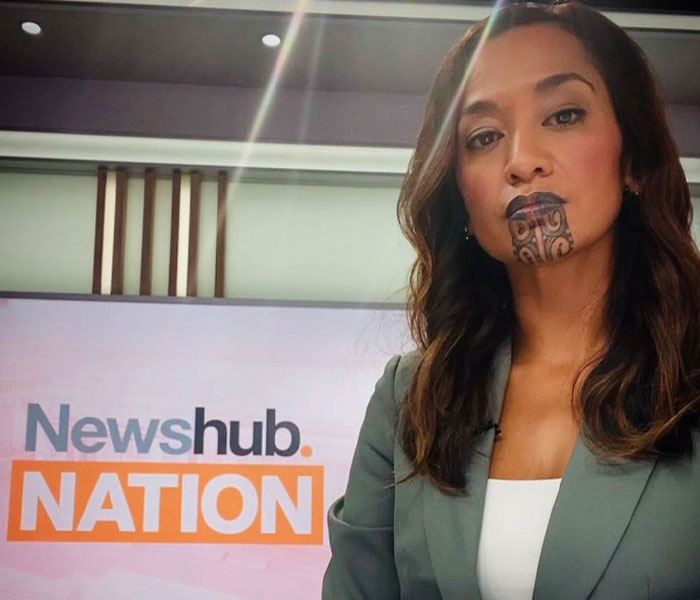 New Zealand news anchor's face tattoo honors her Maori heritage
