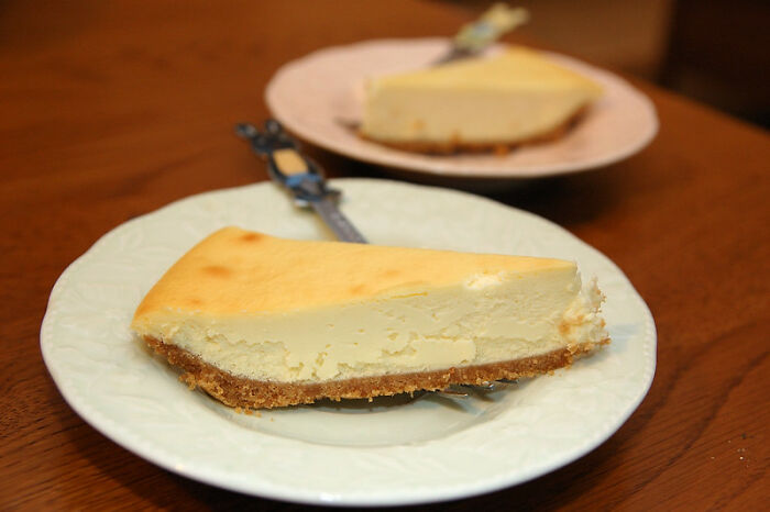 Cheese Cake. Made With Swiss Cheese. And Salt