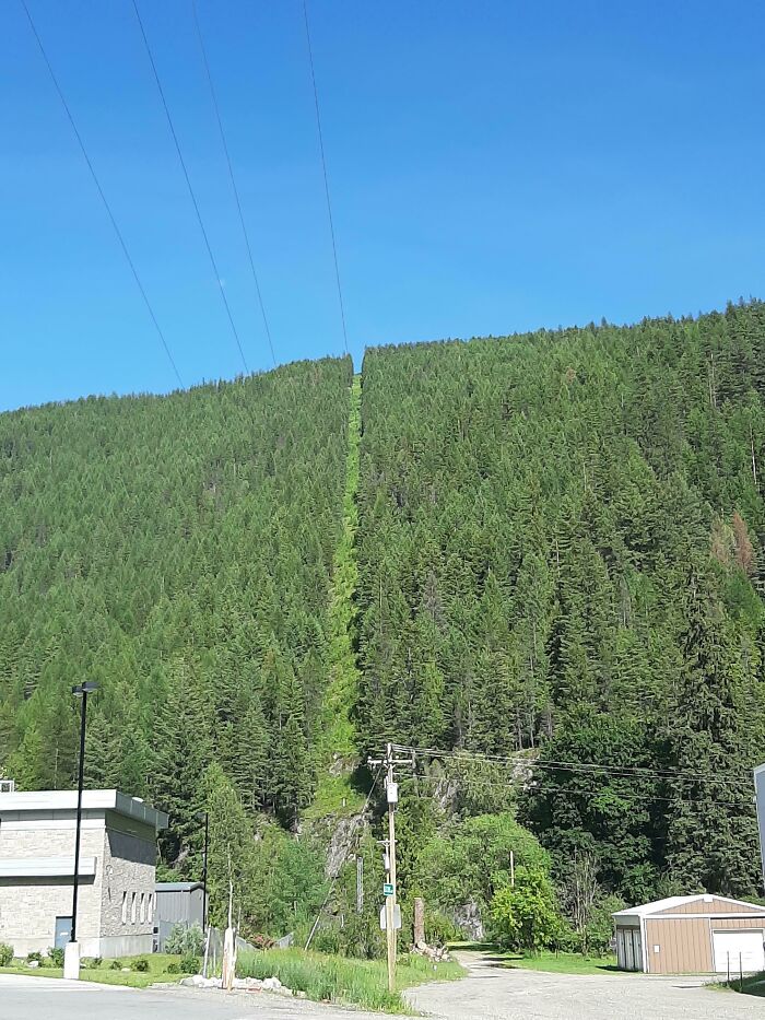 Frontera entre EEUU y Canadá al norte de Idaho. Han cortado los árboles para marcarla