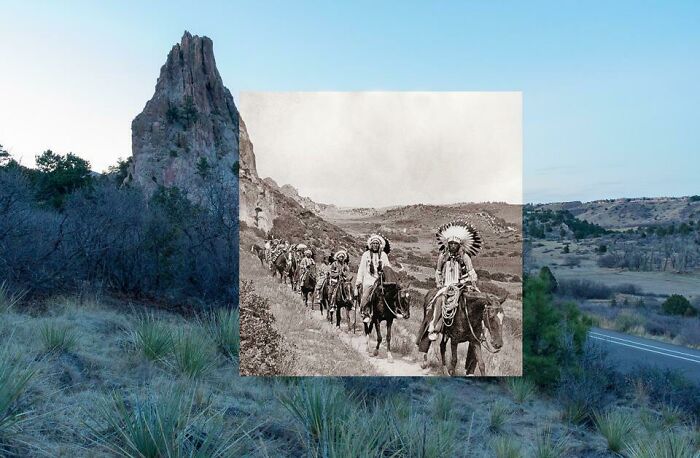 A Modern Photo Compared With A Photo Taken Over A Century Earlier In The Same Place