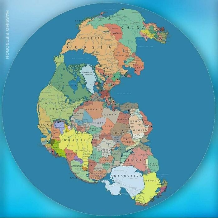 Pangea With Borders