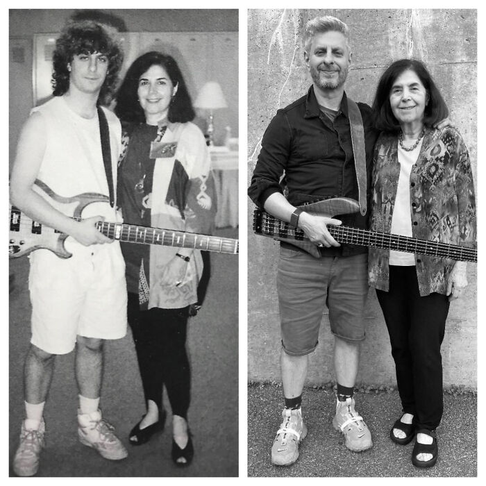 Mike Gordon (From The Band Phish) With His Mom 1993 vs. 2022. He Posted This To His Fb Page Today.