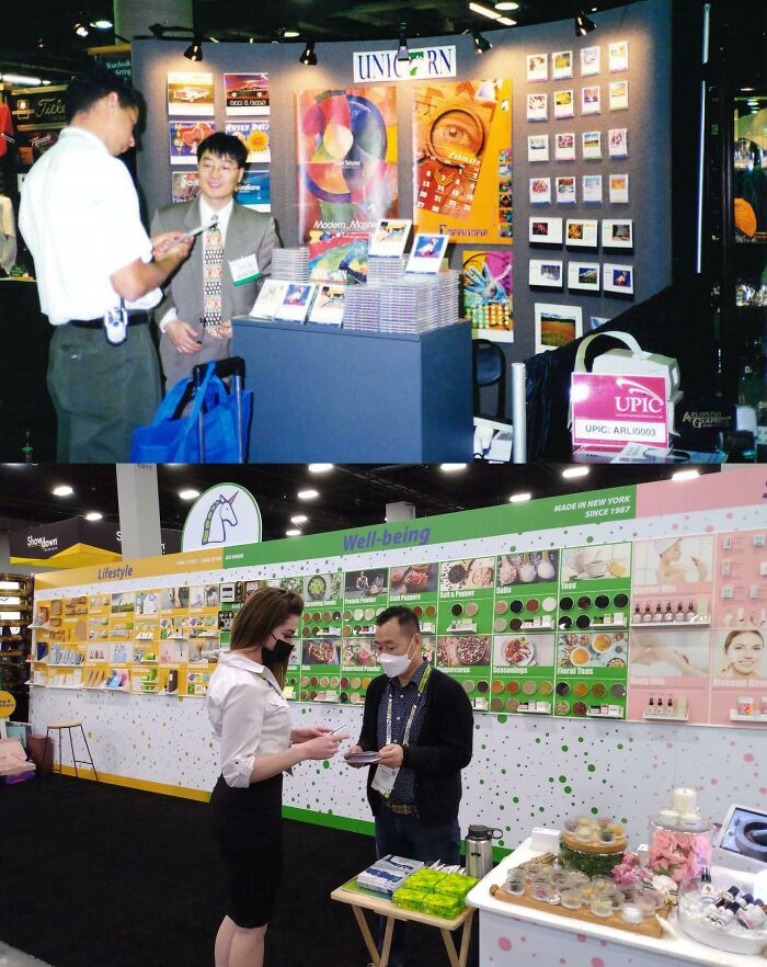My Dad In 2001 And In 2022 Attending The Same Trade Show