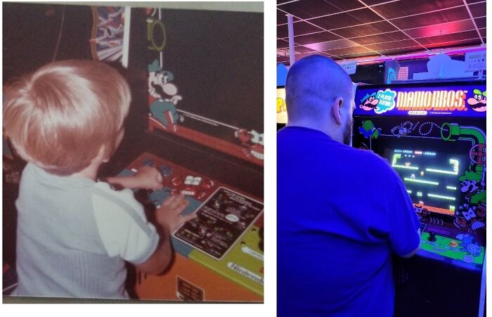 1983 And 2022, Me Playing Mario Bros. Arcade.
