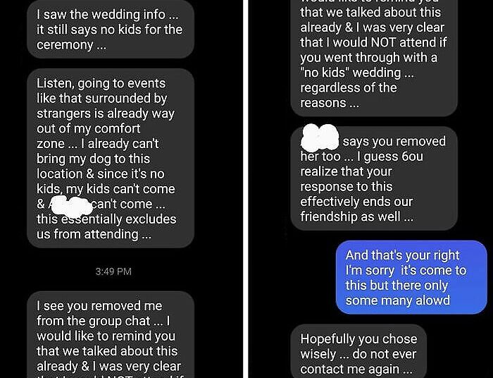 Guest Demands To Bring Their Son (18) Daughter (23), 3 Grandchildren, And A Dog To The Wedding