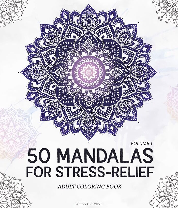 "50 Mandalas For Stress-Relief" By Zeny Creative