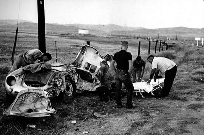 The Automobile Crash That Resulted In James Dean's Death On Sept. 30, 1955 In Cholame, California