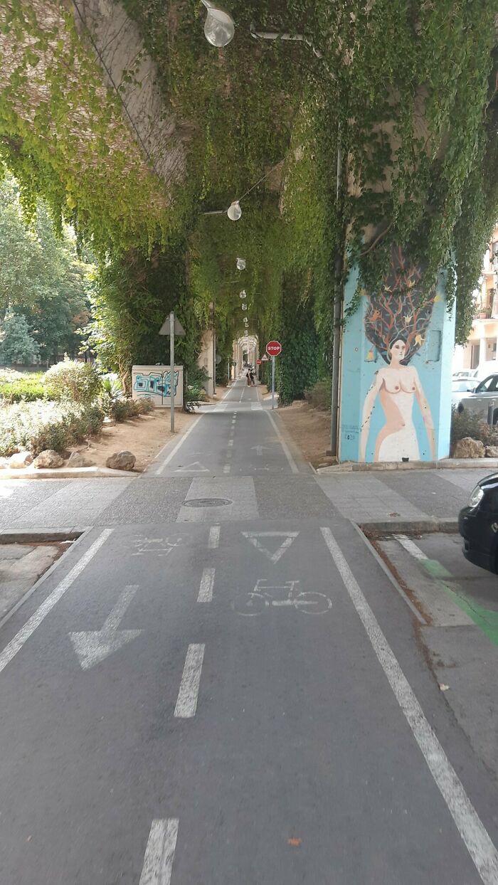 A Friendly Urban Cycle Path In Girona