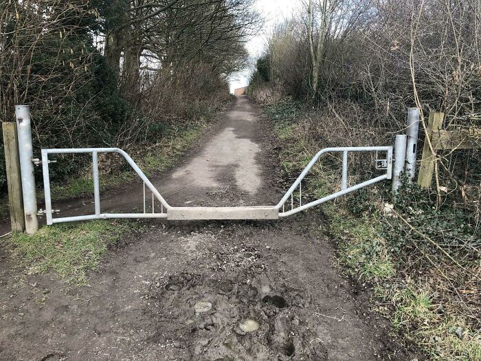 This Gate Allowing Horses And Pedestrians Not Cars