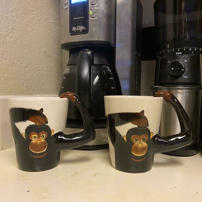 15 Years Ago My Boss Gave Me A Chimpanzee Mug Because It Made Her Think Of Me. A Decade Later My Mom Gave Me The Same Mug For The Same Reason
