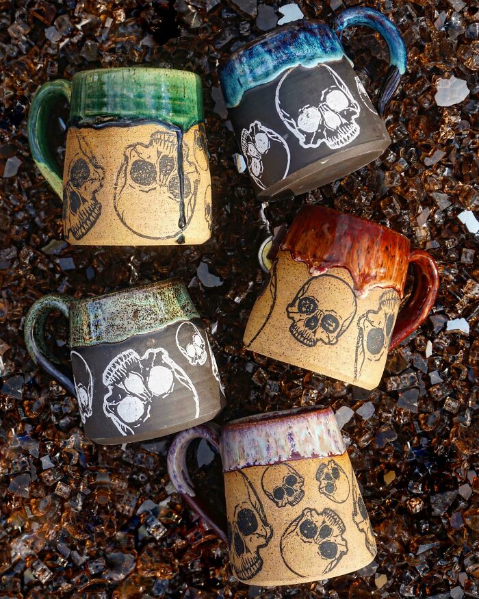 I’ve Been Told To Post Here Many Times, So I Hope This Is Okay, But Just Wanted To Share Some Skull Mugs I Make!