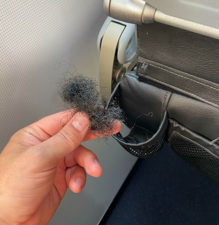 “We Sterilize Every Flight” But Apparently Do Not Remove Human Hair From A Cup Holder Do We Jetblue?