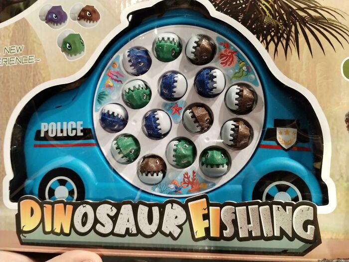 Fishing For Dinosaurs. Out Of A Police Car