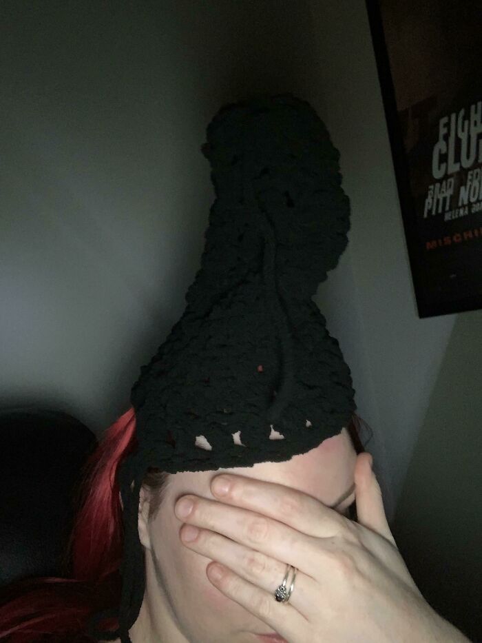 Fail: Beanie I Was Making, Apparently For A Cone Head. I Started Over After Pic