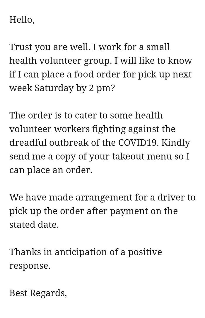 Restaurant Takeout Order Scam?