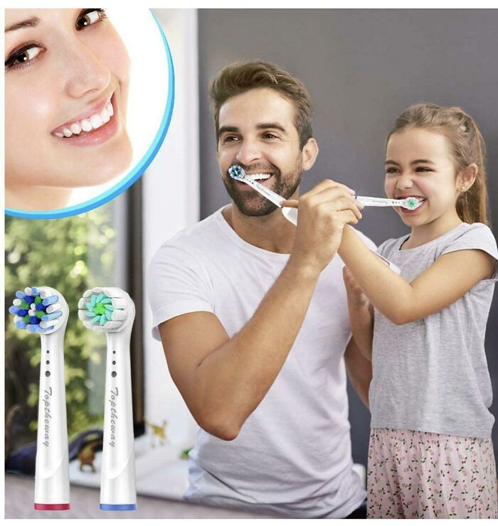 An Amazon Product Photo For Replacement Toothbrush Heads