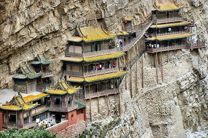 The Hanging Temple In China, And It’s Thigh High Guard Rails