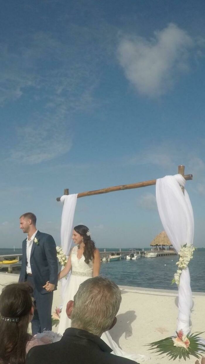 A Cloud Heart Formed Over Our Wedding Arch