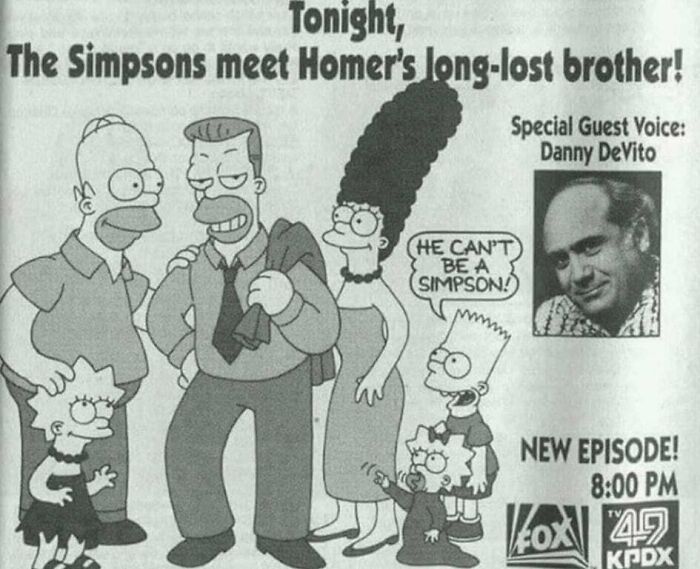 21 de Febrero de 1991: Anuncio en el periódico sobre un nuevo episodio de Los Simpsons