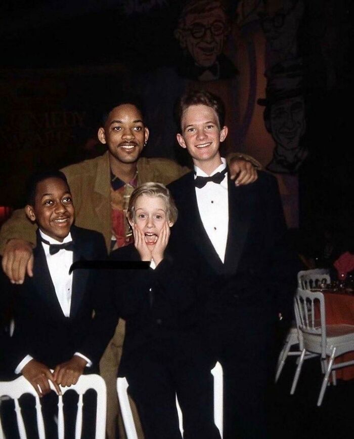 Jaleel White, Will Smith, Neil Patrick Harris, y Macaulay Culkin en 1991