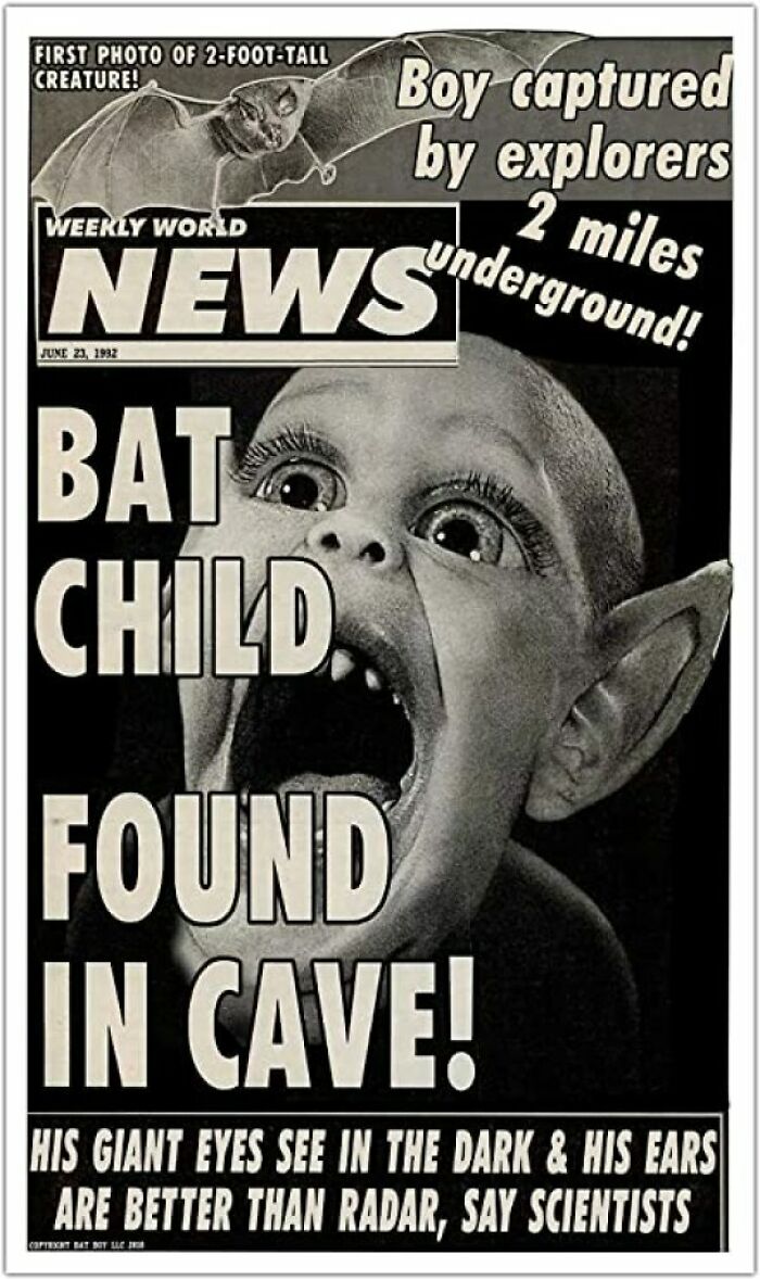 June 23, 1992. Bat Boy Makes His Debut In Weekly World News