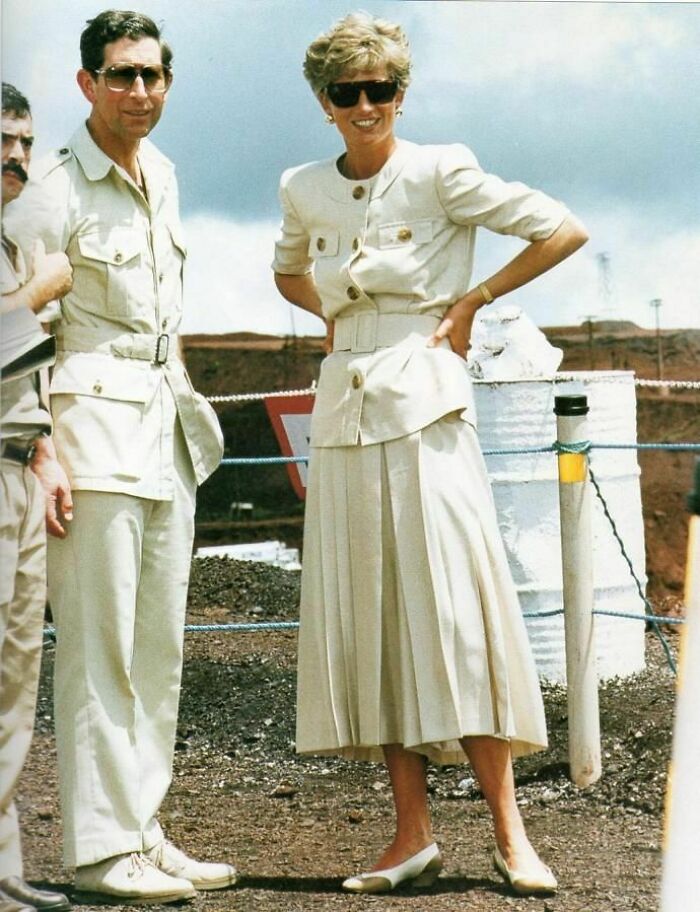 April 23, 1991. Prince Charles And Princess Diana In Carajas, Brazil, During A Royal Tour
