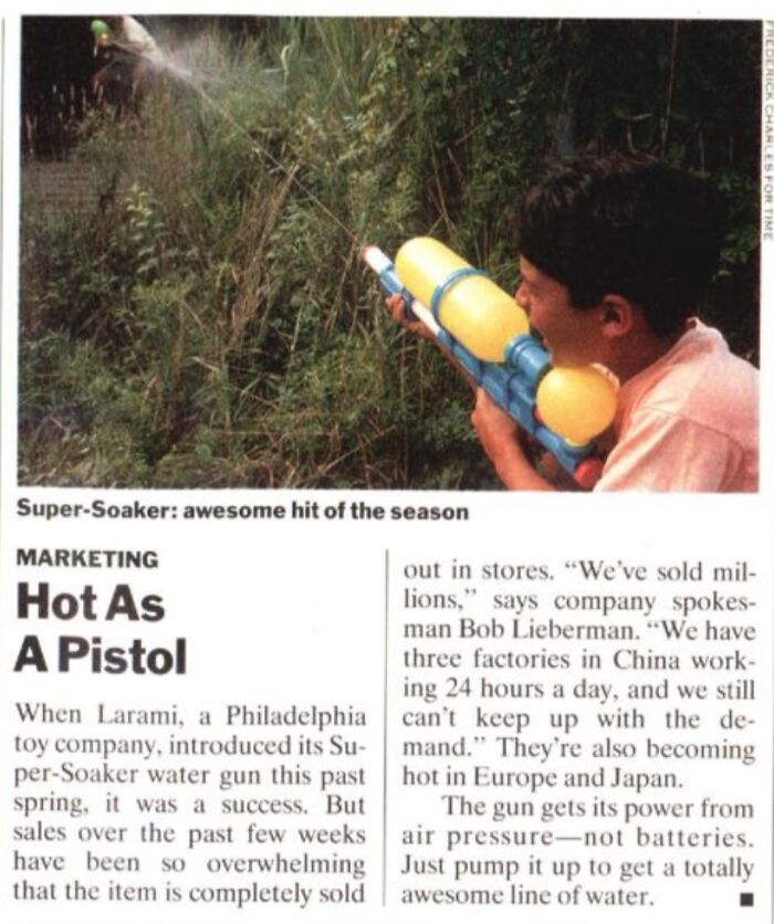 August 5, 1991. Time Magazine Reports On The “Awesome Hit Of The Season”: The Super Soaker