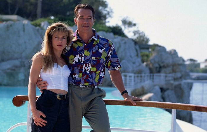 Arnold Schwarzenegger And Linda Hamilton Promoting Terminator 2. 1991