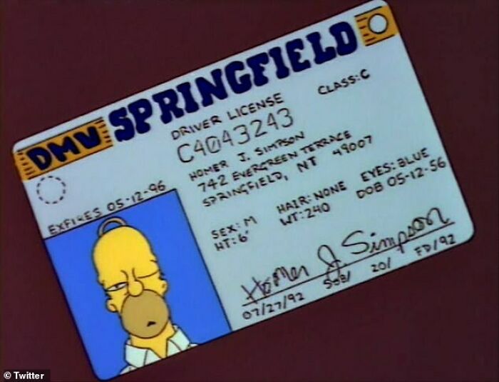 Homer Renewed His Driver's License - Monday, July 27, 1992