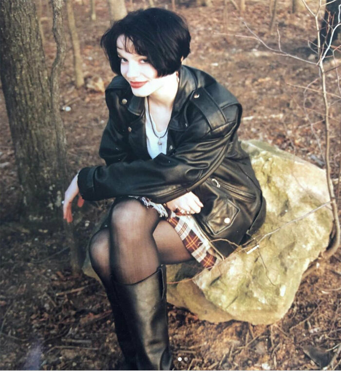 Christina Hendricks (Best Known As Joan In "Mad Men") In Her Teenage Goth Days, Circa 1992