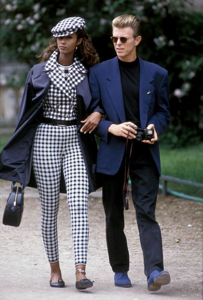 Iman y David Bowie en París, 1991