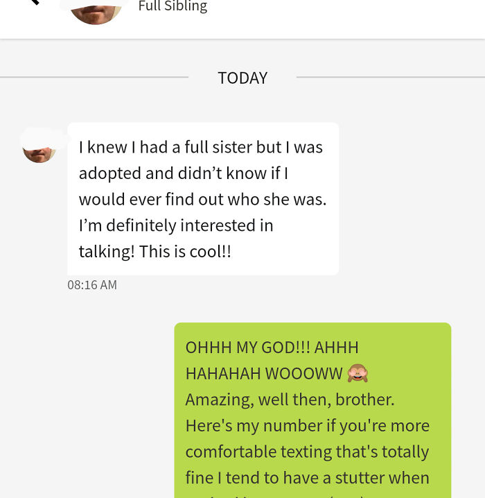 He Responded This Morning. We Talked For 3½ Hours. He's Also Adopted But Was Able To Answer Lots Of Biological Questions