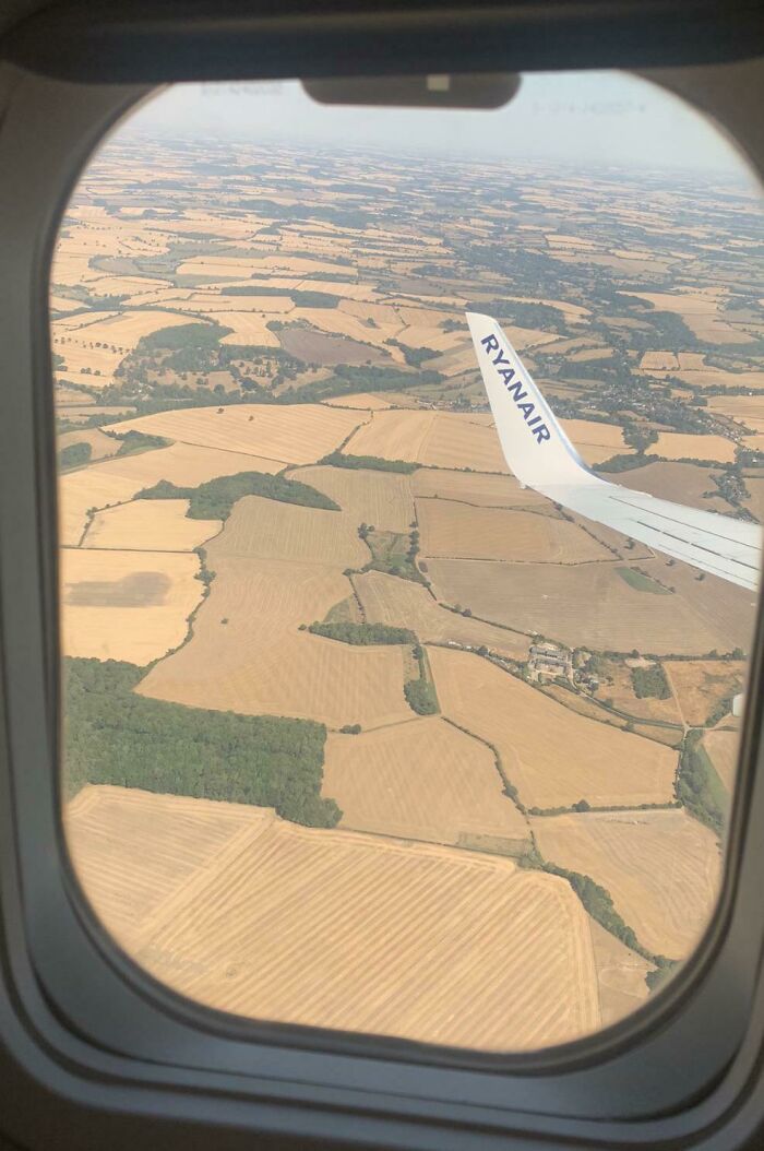 Very Overwhelming Flying Back Into England, This Is The Effects Of The Heatwave. England Has Turned Brown