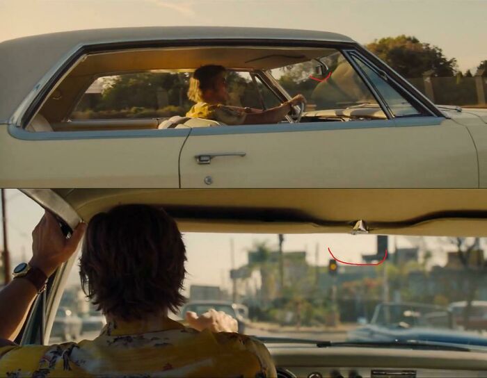 In “Once Upon A Time In Hollywood” (2019), Cliff Booth’s Rear-View Mirror Appears And Disappears