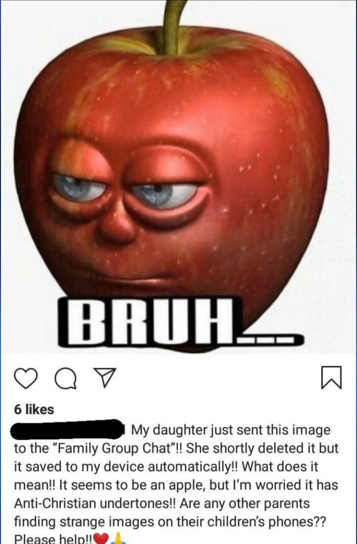 Karen Thinks The Bruh Apple Is Satanic Imagery