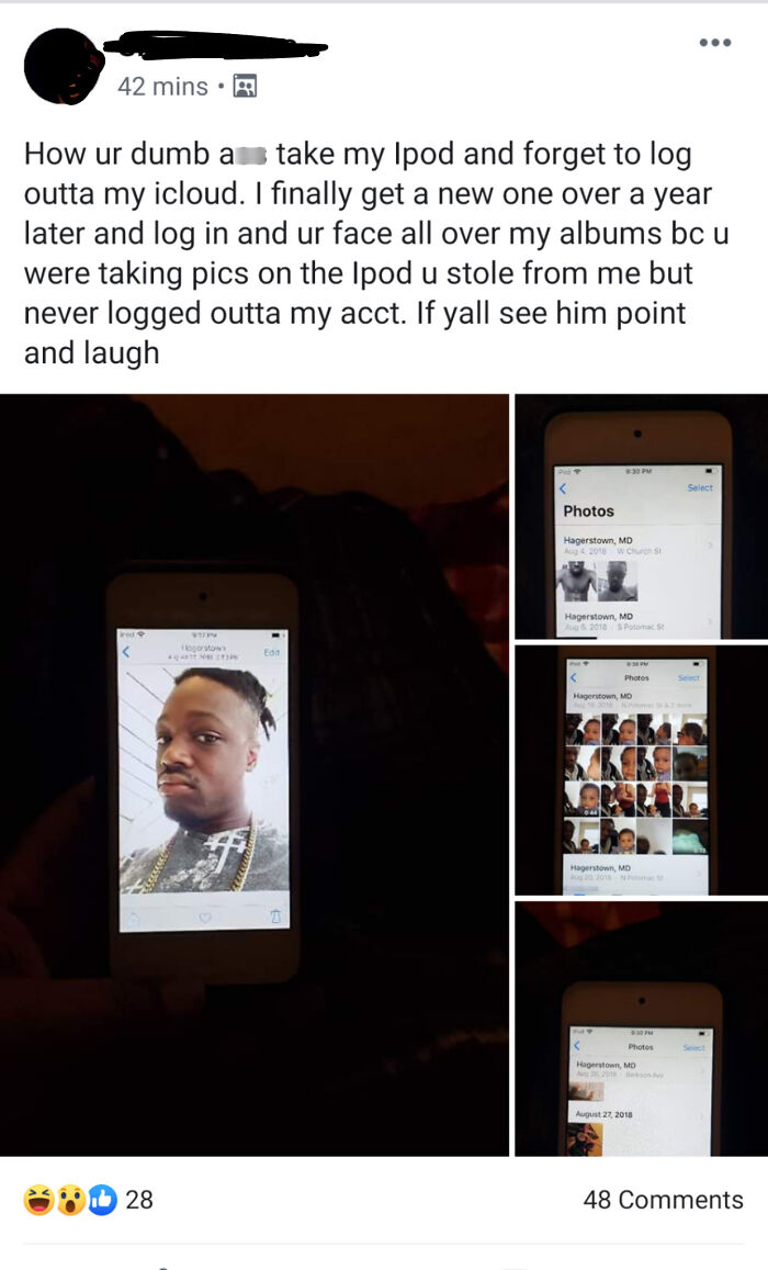 Dude Stole Ipod But Never Logged Out Of Owner's Icloud. Takes Selfies