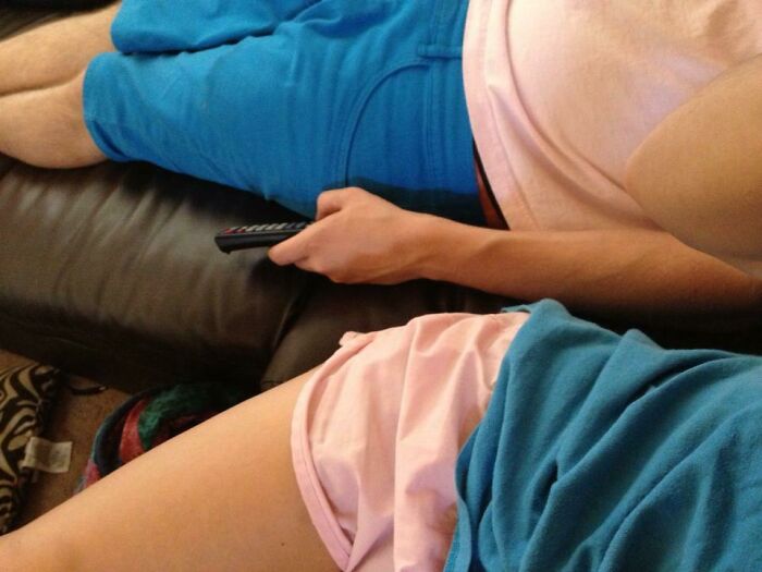I Woke Up This Morning And Threw On Some Clothes. Came Out To See My Boyfriend Lying On The Couch In The Exact Opposite Colors