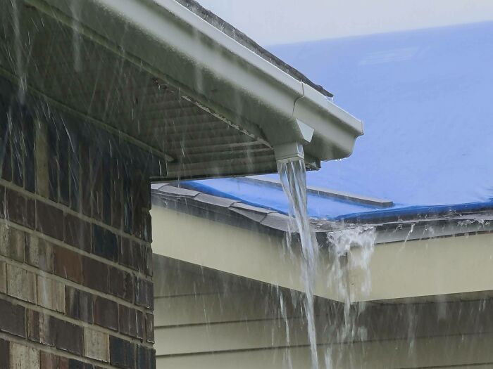 "I Think I'll Install The Gutters Today. The Weather Is Supposed To Be Clear." It Wasn't Clear
