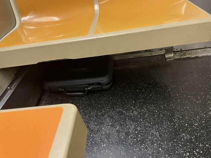 This Very Suspicious Suitcase A Guy Put Under The Seat Before Promptly Exiting
