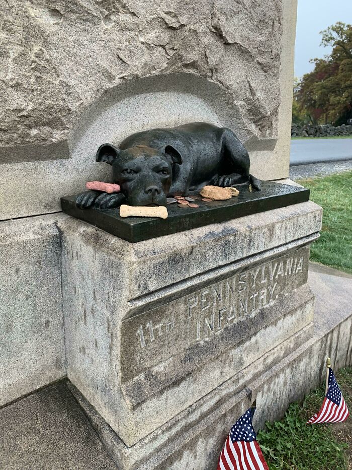 The Memorial To Army Dog “Sally” Of The 11th Pennsylvania Infantry Who Survived The Battle Of Gettysburg And Was Noted For Standing Watch For Two Days Over The Fallen Men Of Her Regiment
